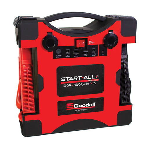 Goodall JP-12-5000 12 Volt Lithium Cobalt 5,000 Amp Start-All Jump Pack - MPR Tools & Equipment