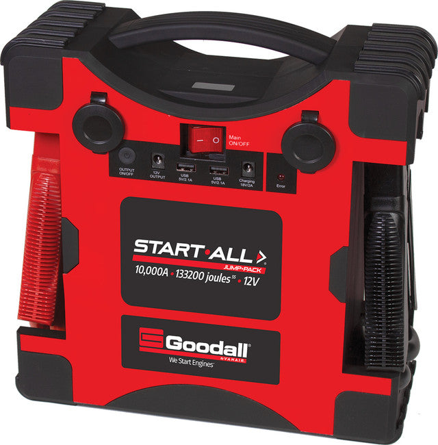 Goodall Manufacturing JP-12-10000 12V 10000 Amp Start-All Corded Jump Starter Pack, 133200 Joules 5S - MPR Tools & Equipment