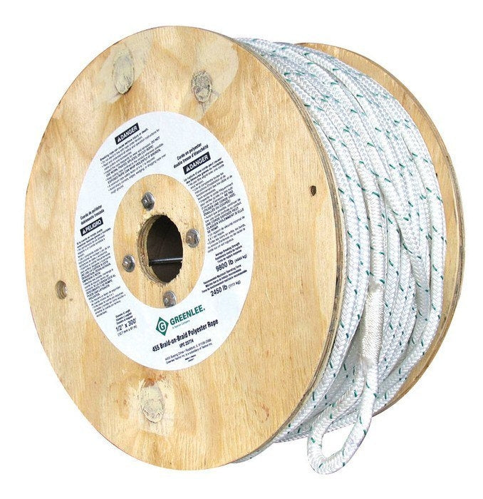 Greenlee 455 ROPE,POLY BRAID/BRAID(1/2x300) - MPR Tools & Equipment