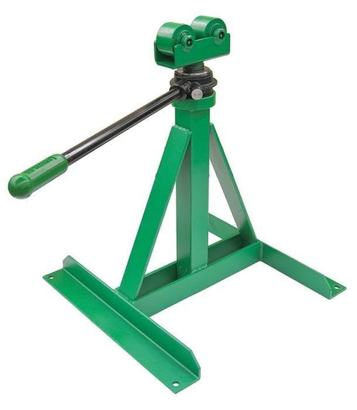 Greenlee 656 3,750 LBS CAPACITY RATCHET-TYPE REEL STAND, 28" - 46-5/8" ADJUSTABLE HEIGHT, 58" TO 90" REEL DIAMETER (1 STAND) - MPR Tools & Equipment