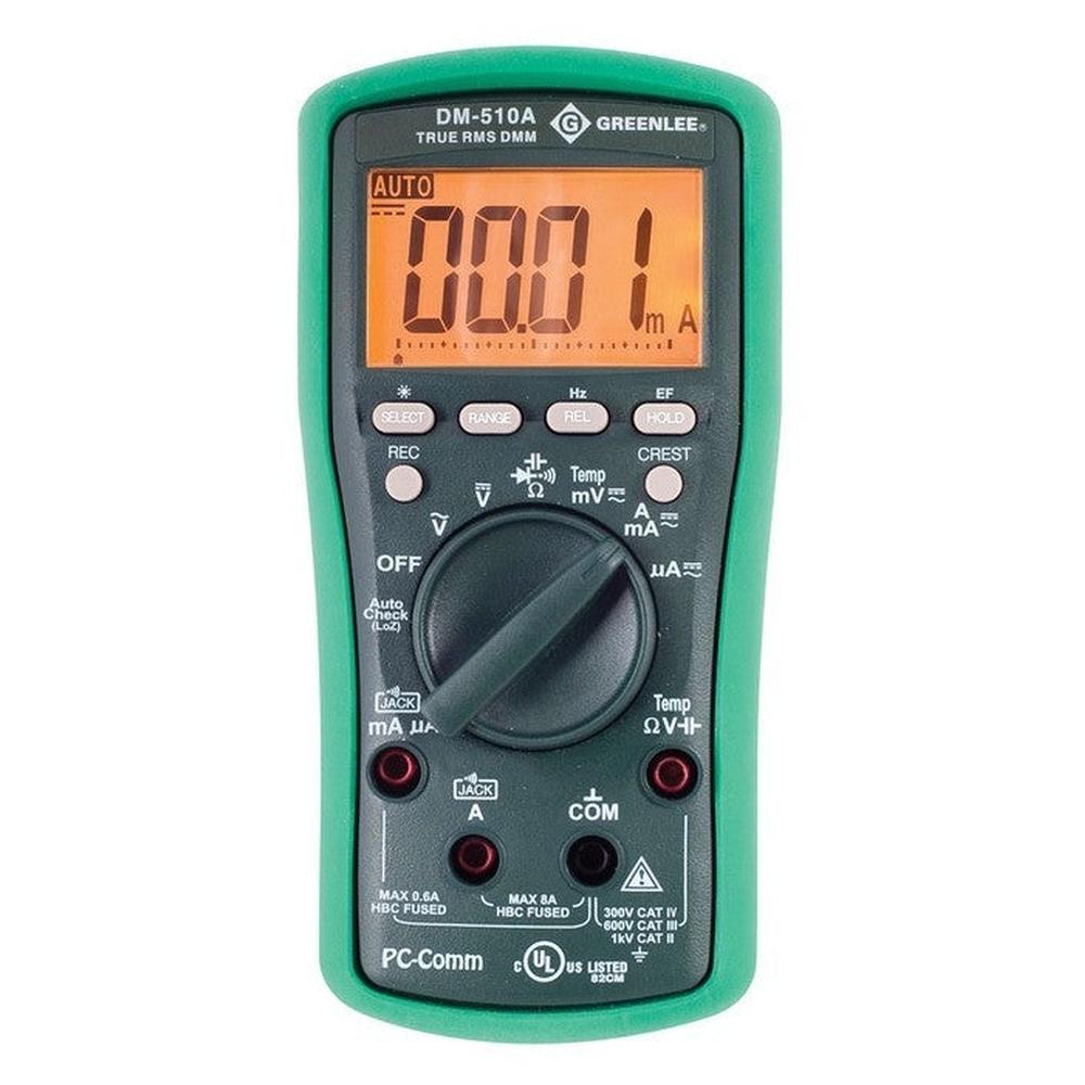 Greenlee DM-510A DMM,TRMS,AC/DC,CAP,TEMP - MPR Tools & Equipment