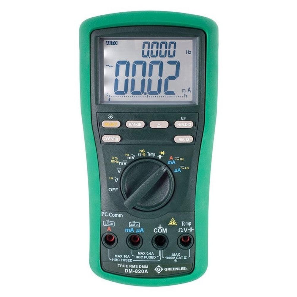 Greenlee DM-820A DMM, TRMS, AC/DC,CAP,TEMP - MPR Tools & Equipment