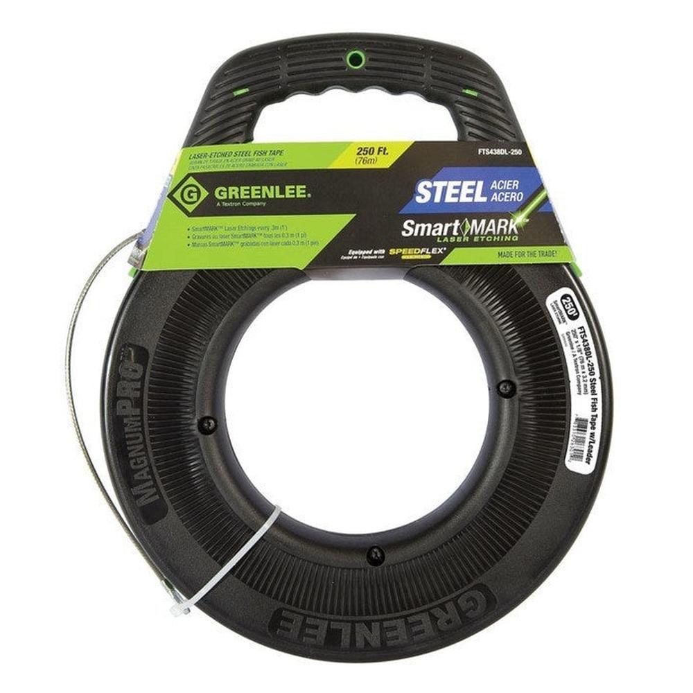 Greenlee FTS438DL-250 FISHTAPE, STEEL-250' W/LEADER - MPR Tools & Equipment