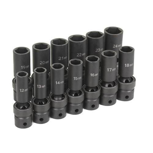 Grey Pneumatic 1313UMD 1/2" Drive Deep Length Universal Set - MPR Tools & Equipment