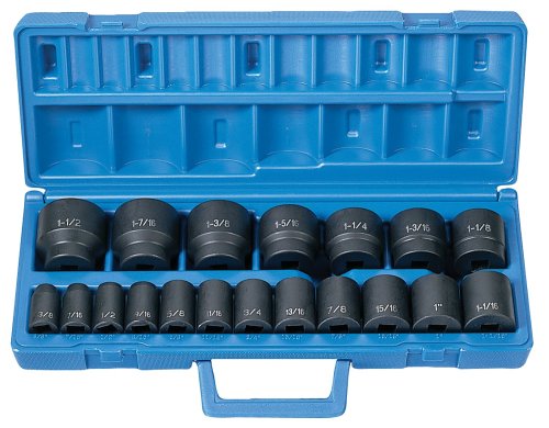 Grey Pneumatic 1319 1/2" Drive 19pc Standard Length Fractional Master Socket Set - MPR Tools & Equipment