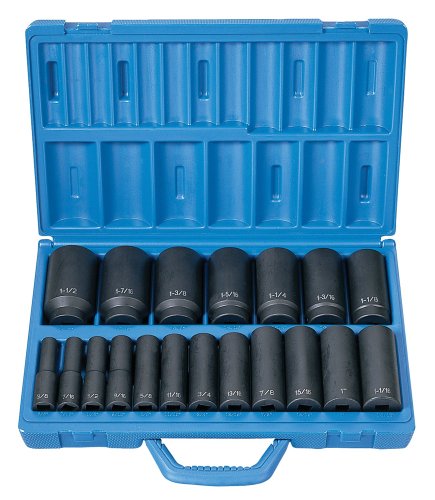 Grey Pneumatic 1319D 1/2'' Drive 19pc Deep Length Fractional Master Set - MPR Tools & Equipment