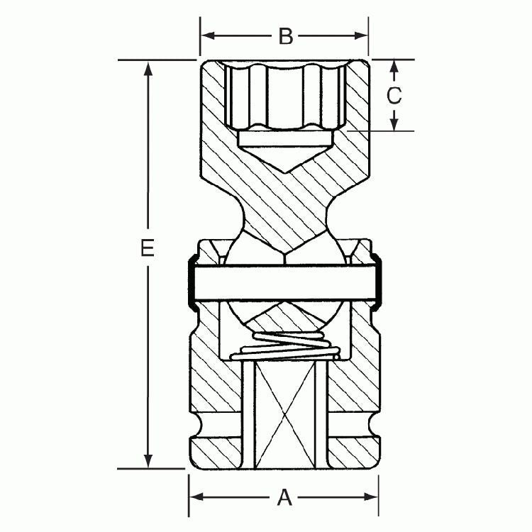 Grey Pneumatic 3036U 3/4" Drive x 1-1/8" Standard Length Universal - MPR Tools & Equipment