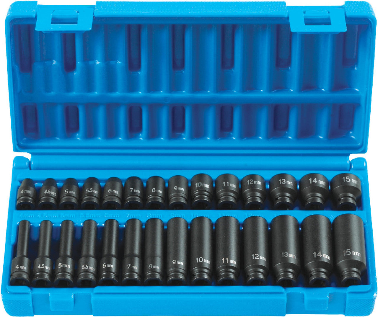 Grey Pneumatic 9728M 1/4" Dr. 28 Pc. Std. & Deep Length Metric Master Set - MPR Tools & Equipment