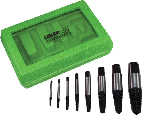 Grip 53100 8-PC JUMBO SCREW EXTRACTOR SET, SIZES #1–#8 - MPR Tools & Equipment