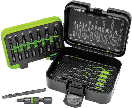 GripEdge GE14FORSESRPT 14pc RPT G-FORS Extractor & Left Hand Drill Bit Set, #1-#7 & 3/32"-23/64" - MPR Tools & Equipment