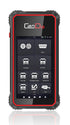 CanDo HD Code III Handheld Scanner front view showing 5-inch touchscreen with OBD II, Cummins, Detroit, Paccar, International, HD Volvo, Mack, CAT, and DPF menus