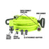 Flexzilla HFZG12050QN Garden Hose Kit diagram labeling quick-connect couplers, hose hanger, twist action nozzle, spigot adapter, and attachment adapters
