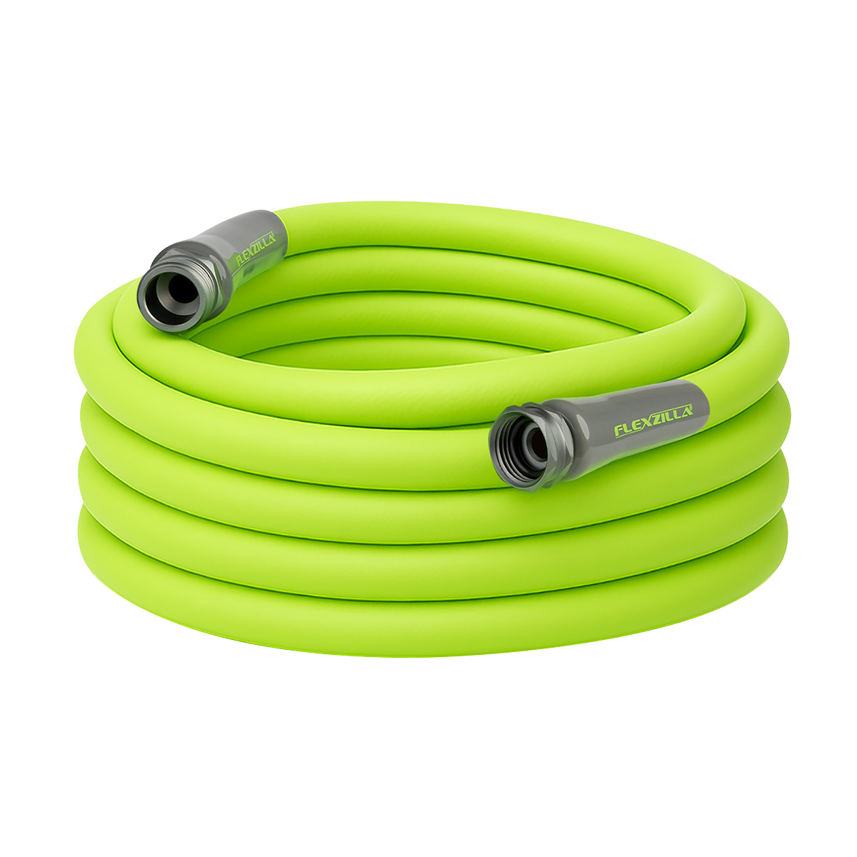 Flexzilla HFZG550YW Garden Hose 5/8 In. x 50 Ft. coiled on white background