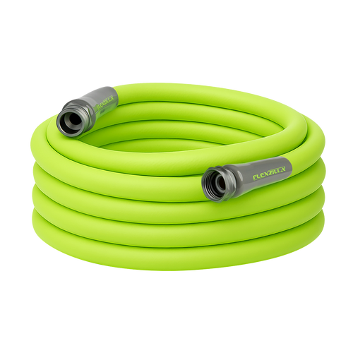 Flexzilla HFZG550YW Garden Hose 5/8 In. x 50 Ft. coiled on white background