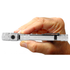 Hand holding Maxxeon WorkStar silver rechargeable LED penlight