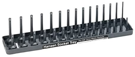 Hansen Global Inc. 3802 3/8" Drive Metric Regular & Deep Socket Holder - Grey - MPR Tools & Equipment