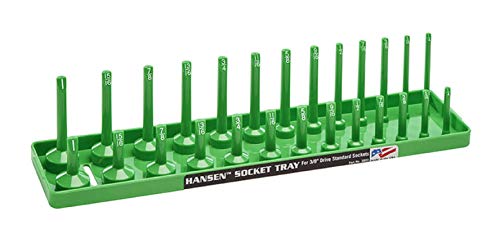 Hansen Global Inc. 3803 3/8" Drive Standard Regular & Deep Socket Holder - Green - MPR Tools & Equipment