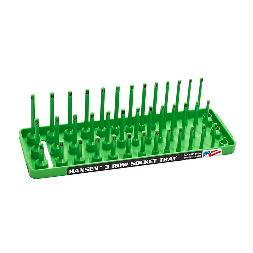 Hansen Global Inc. HAN14043 Skt Tray 1/4 Metric Green - MPR Tools & Equipment