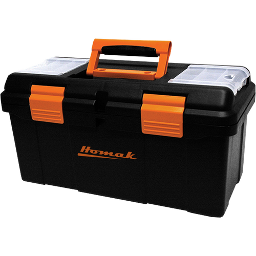 Homak BK00119005 20" Plastic Tool Box With Tray & Dividers