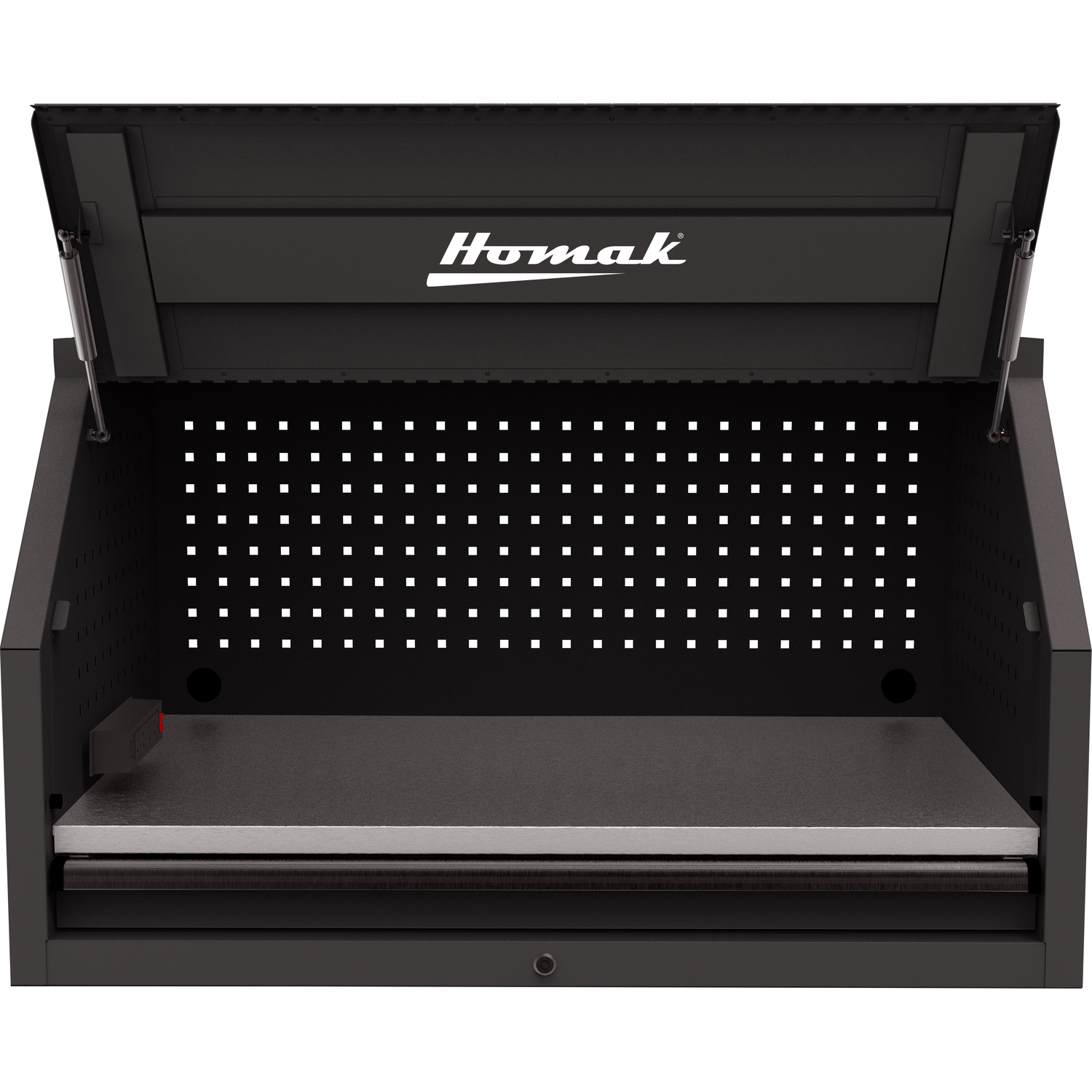 Homak BK02041010 41" RS PRO SERIES 1-DRAWER HUTCH WITH POWER STRIP – BLACK
