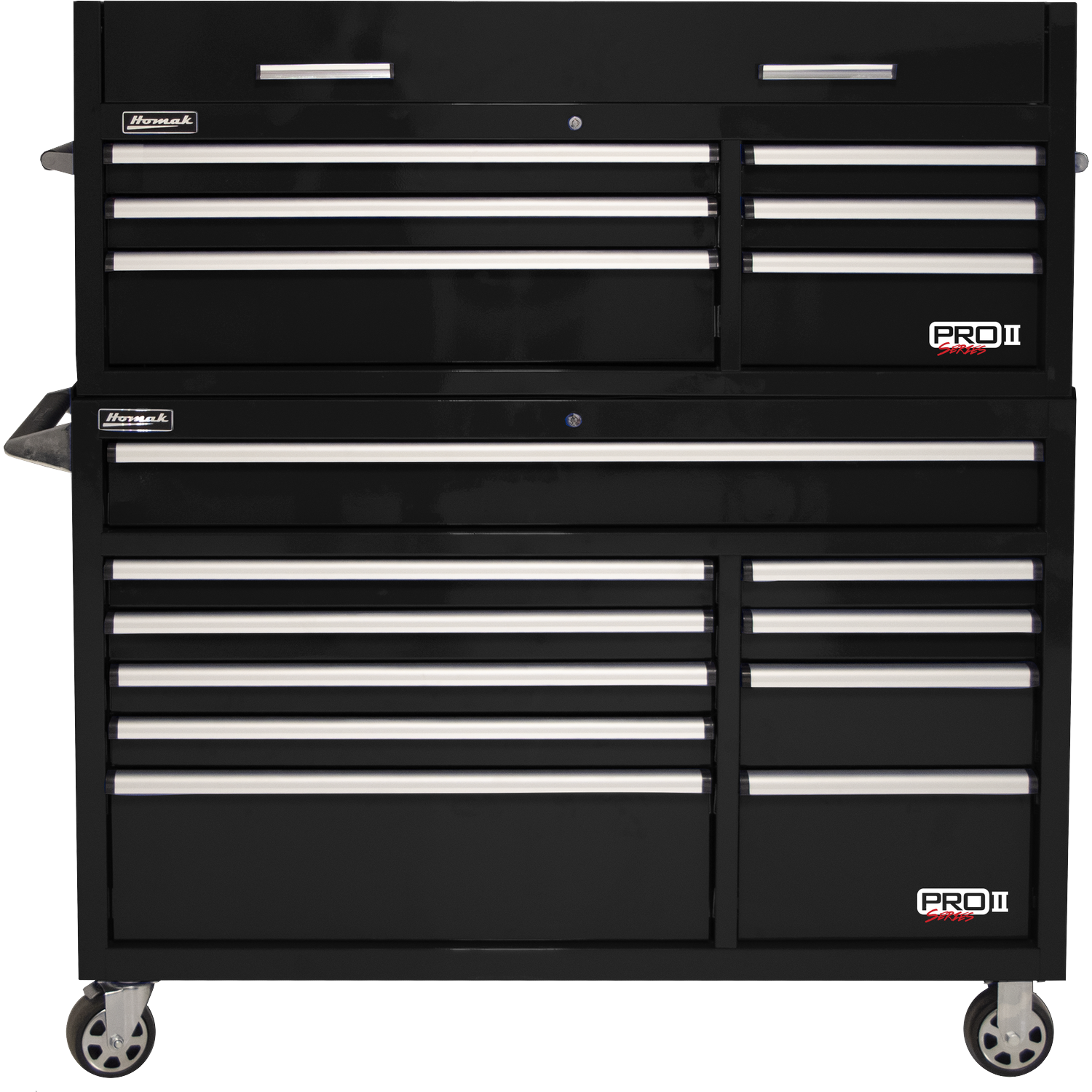 Homak BK02054602 54" Pro 2 6-Drawer Top Chest - Black