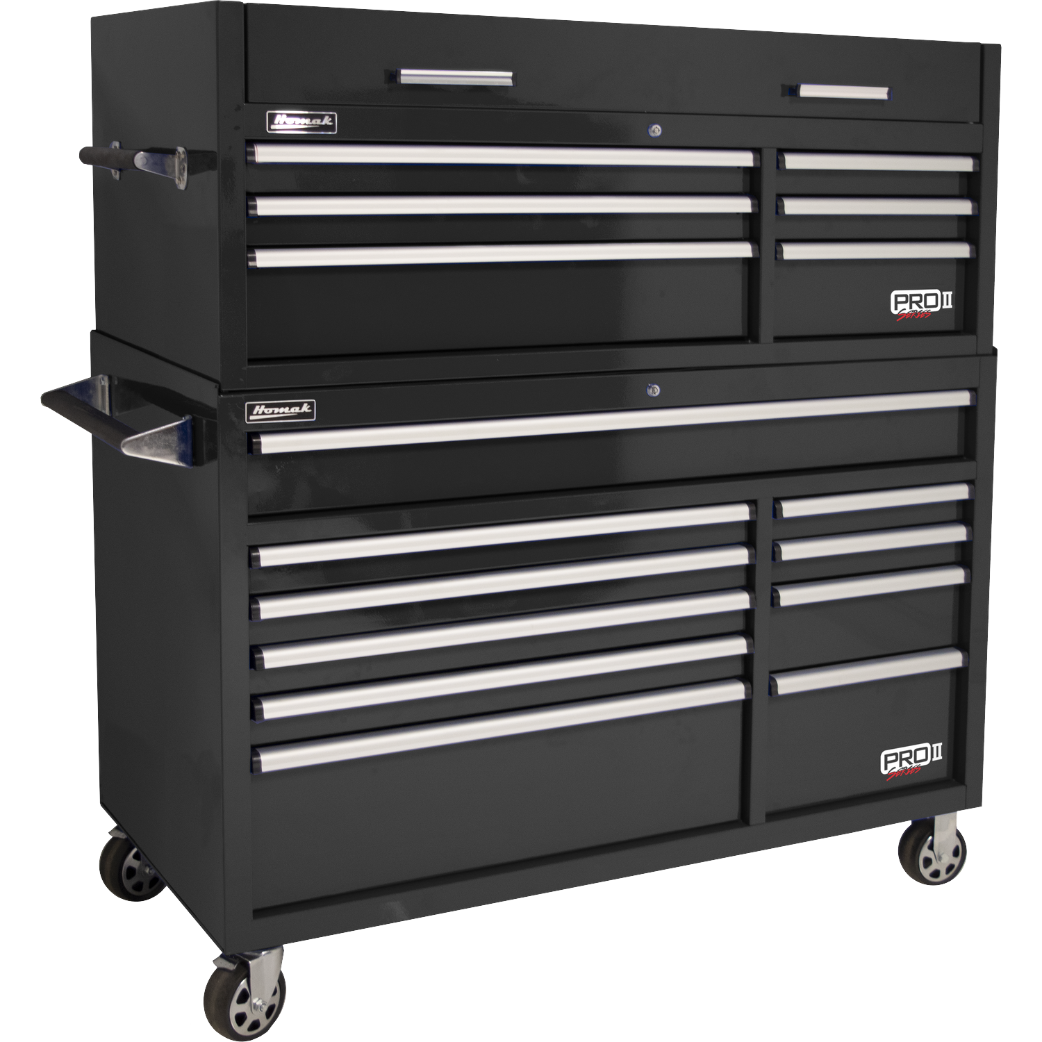 Homak BK02054602 54" Pro 2 6-Drawer Top Chest - Black