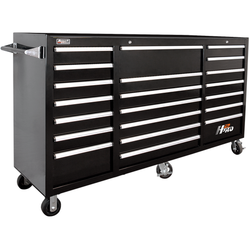 Homak BK04021720 72" H2Pro Series 21 Drawer Rolling Cabinet - Black