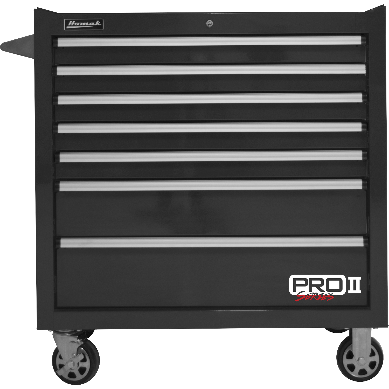 Homak BK04036072 36" Pro 2 7-Drawer Roller Cabinet-Black