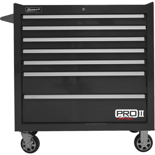 Homak BK04036072 36" Pro 2 7-Drawer Roller Cabinet-Black