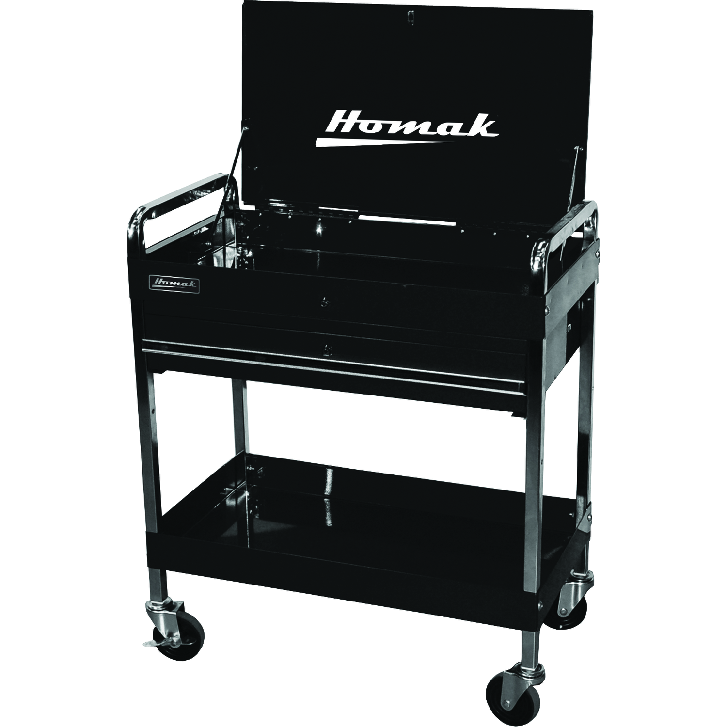 Homak BK05500190 32" Professional 1 Drawer Service Cart - Black