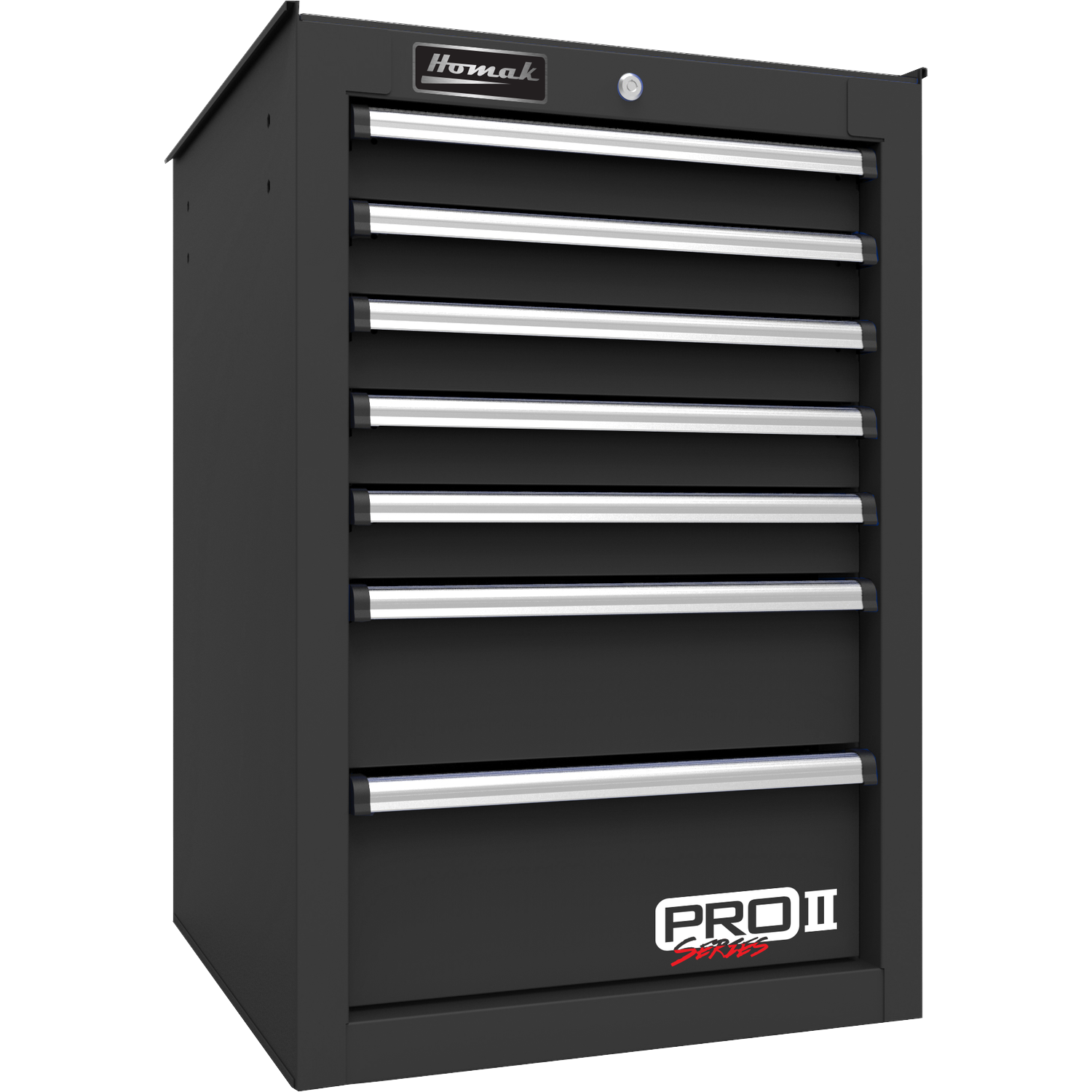 Homak BK08014552 14 1/2"" Pro II 7-Drawer Side Cabinet - Black