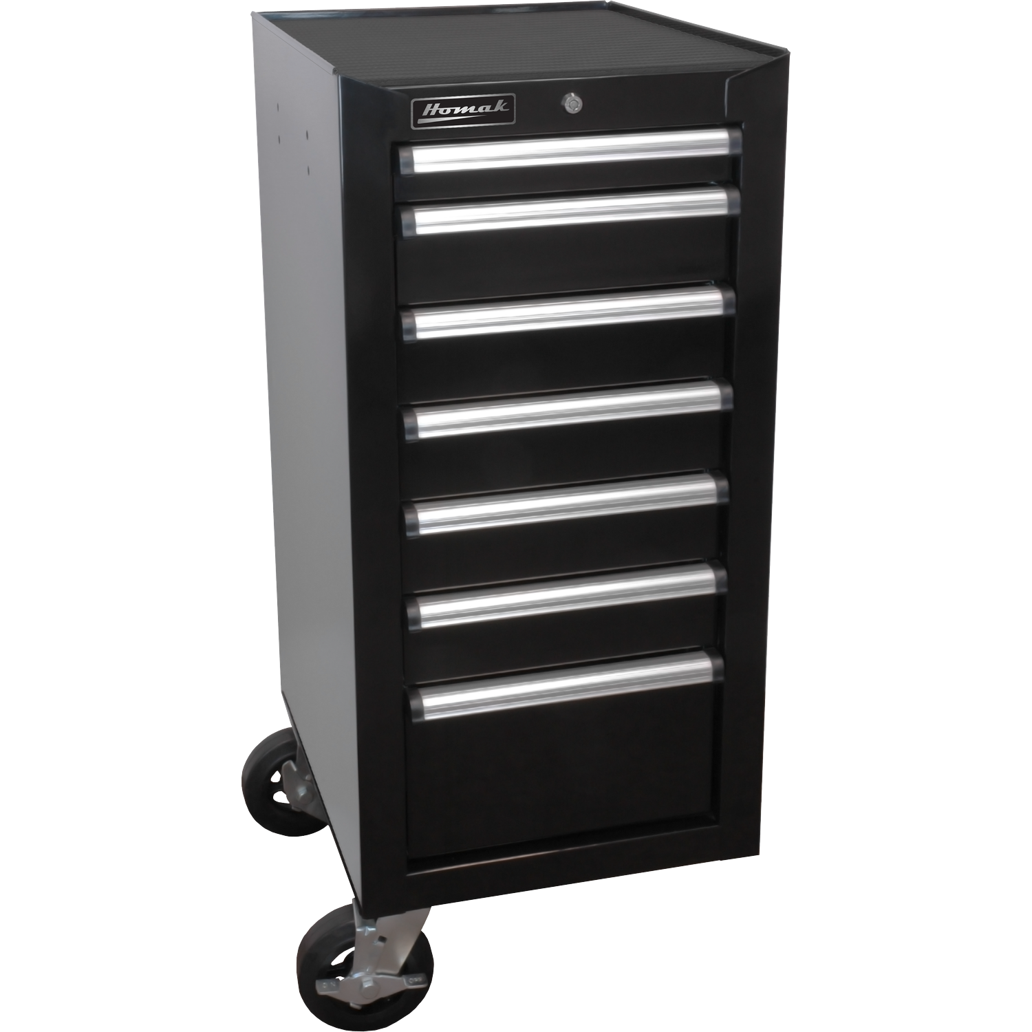 Homak BK08018070 18" H2Pro Series 7 Drawer Side Cabinet - Black