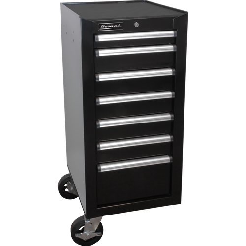 Homak BK08018070 18" H2Pro Series 7 Drawer Side Cabinet - Black