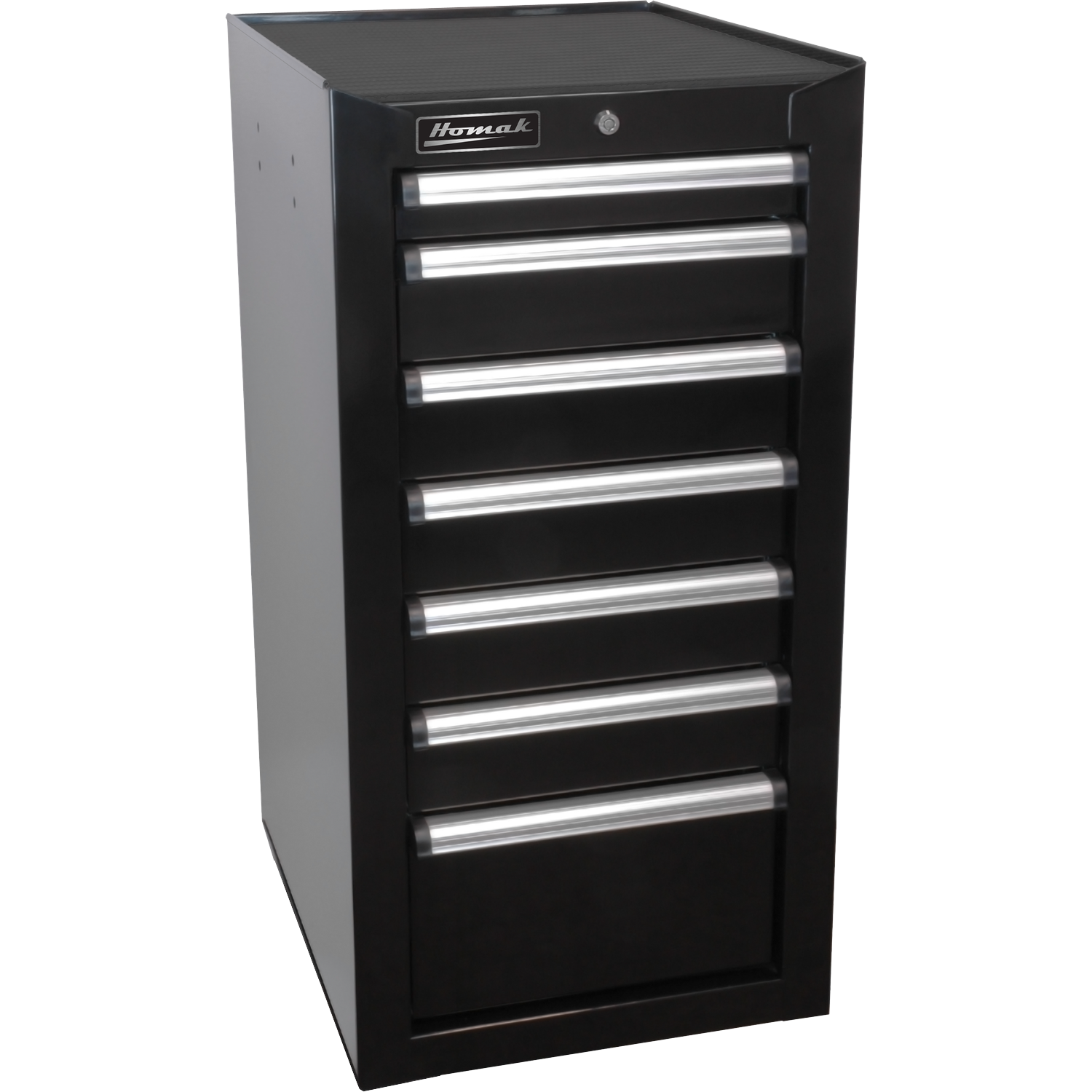 Homak BK08018070 18" H2Pro Series 7 Drawer Side Cabinet - Black