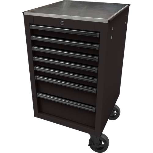 Homak BK08022070 22" RS Pro 7-Drawer Side Cabinet - Black