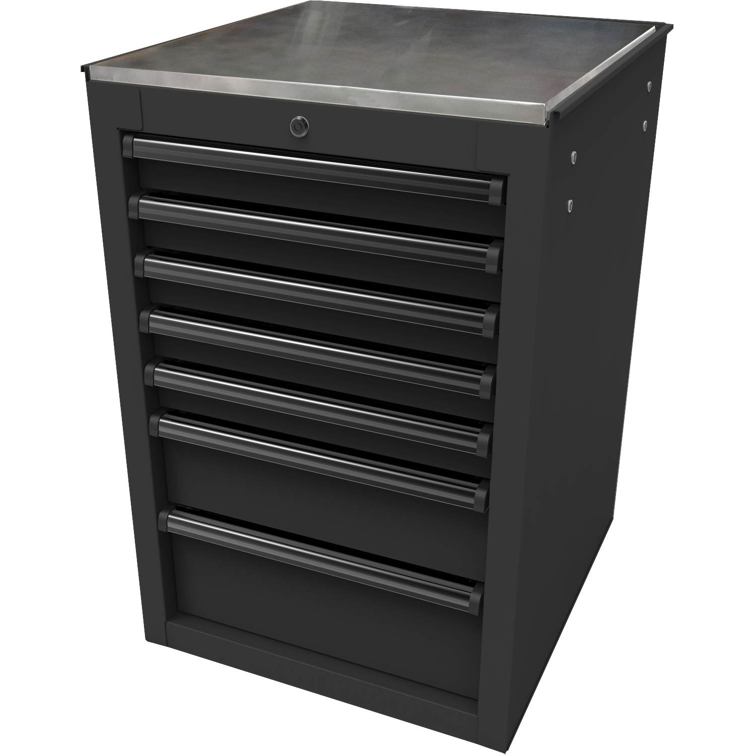 Homak BK08022070 22" RS Pro 7-Drawer Side Cabinet - Black