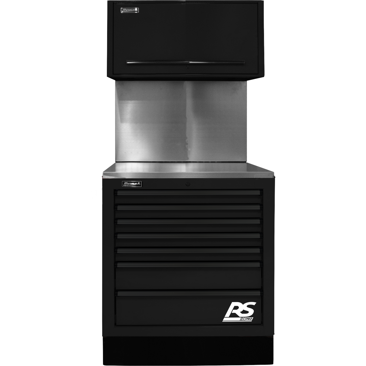 Homak BKCTS36001 36" CTS Set with Solid Back Splash - Black