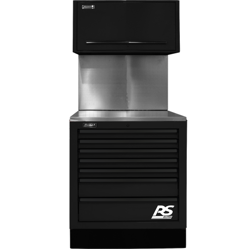 Homak BKCTS36001 36" CTS Set with Solid Back Splash - Black