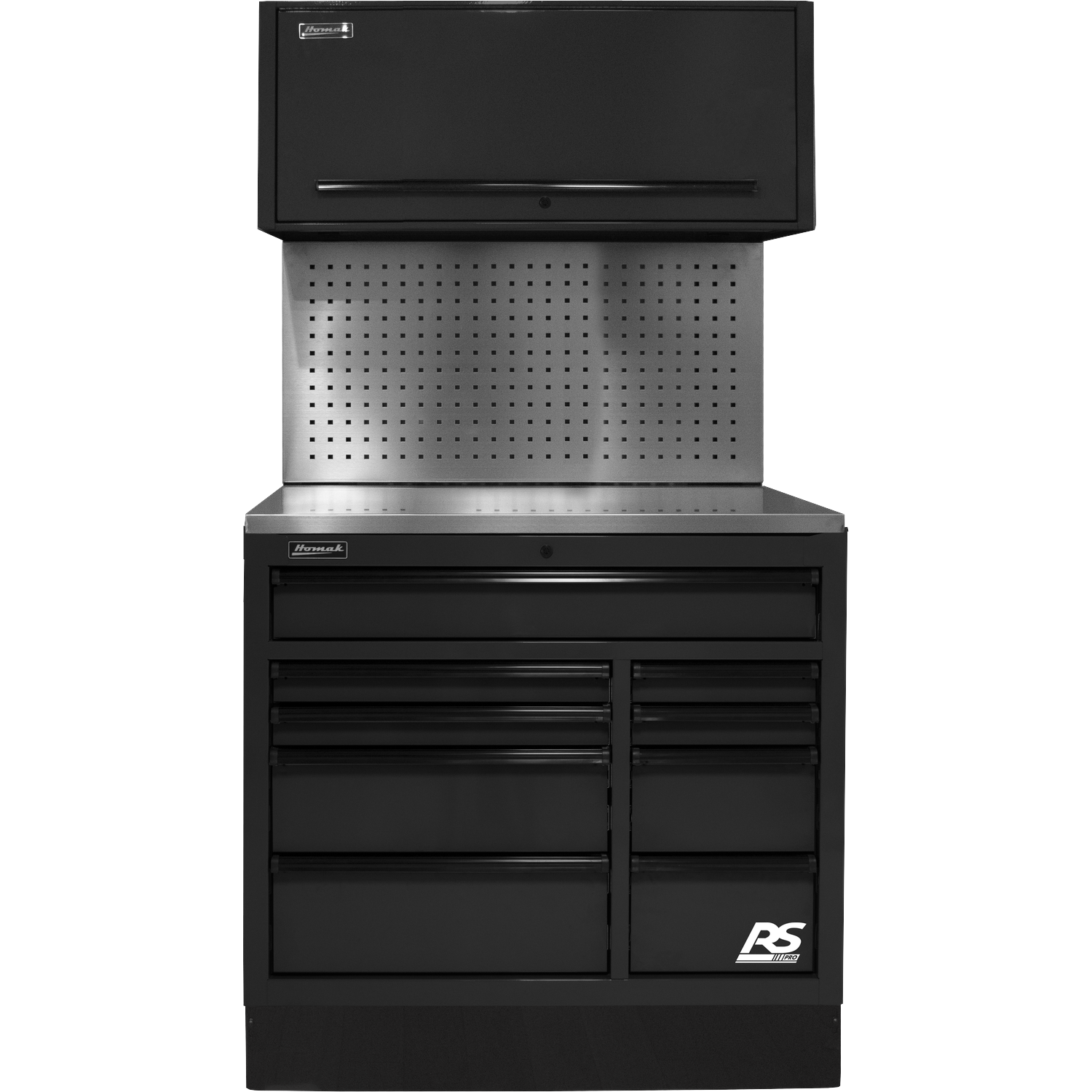 Homak BKCTS41002 41" CTS SET WITH TOOL BOARD BACK SPLASH - BLACK