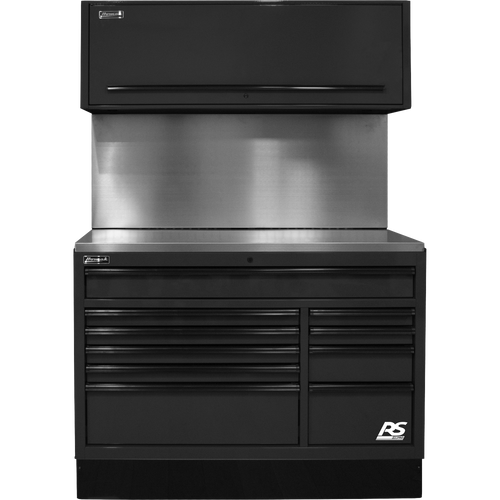 Homak BKCTS54001 54" CTS SET WITH SOLID BACK SPLASH - BLACK