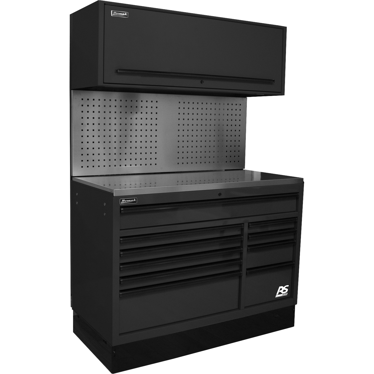 Homak BKCTS54002 54" CTS SET WITH TOOLBOARD BACK SPLASH (BLACK)