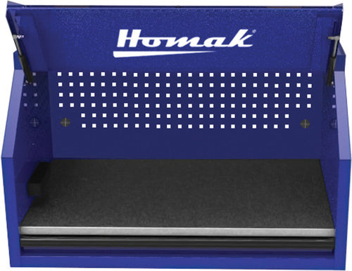 Homak BL02041010 41" RS PRO SERIES 1-DRAWER HUTCH WITH POWER STRIP – BLUE - MPR Tools & Equipment