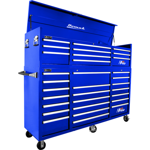 Homak BL04021720 72" H2Pro Series 21 Drawer Rolling Cabinet - Blue