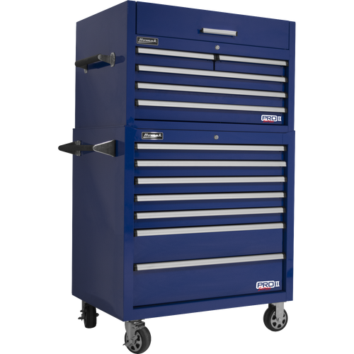 Homak BL04036072 36" Pro 2 7-Drawer Roller Cabinet-Blue