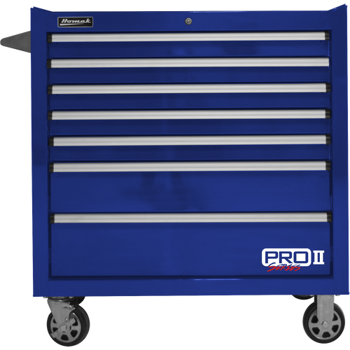 Homak BL04036072 36" Pro 2 7-Drawer Roller Cabinet-Blue