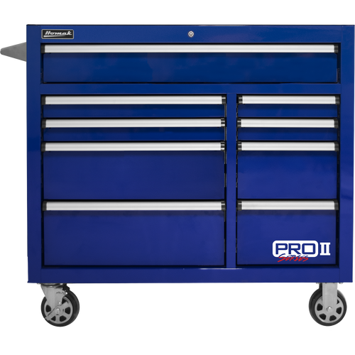 Homak BL04041092 41" Pro 2 9-Drawer Roller Cabinet - Blue