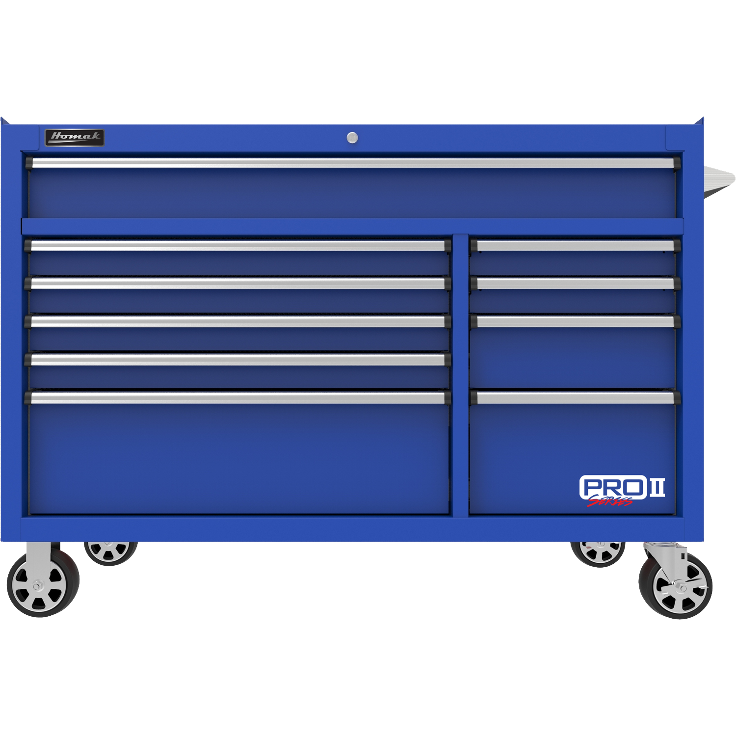 Homak BL04054210 54" Pro 2 10-Drawer Roller Cabinet - Blue