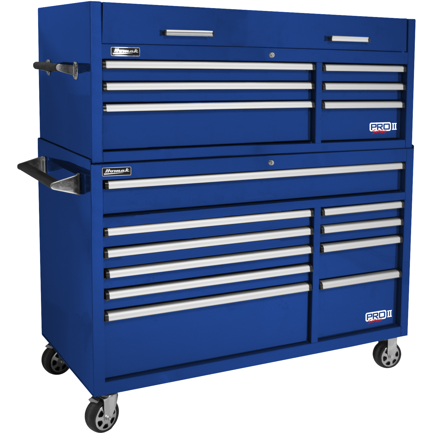 Homak BL04054210 54" Pro 2 10-Drawer Roller Cabinet - Blue