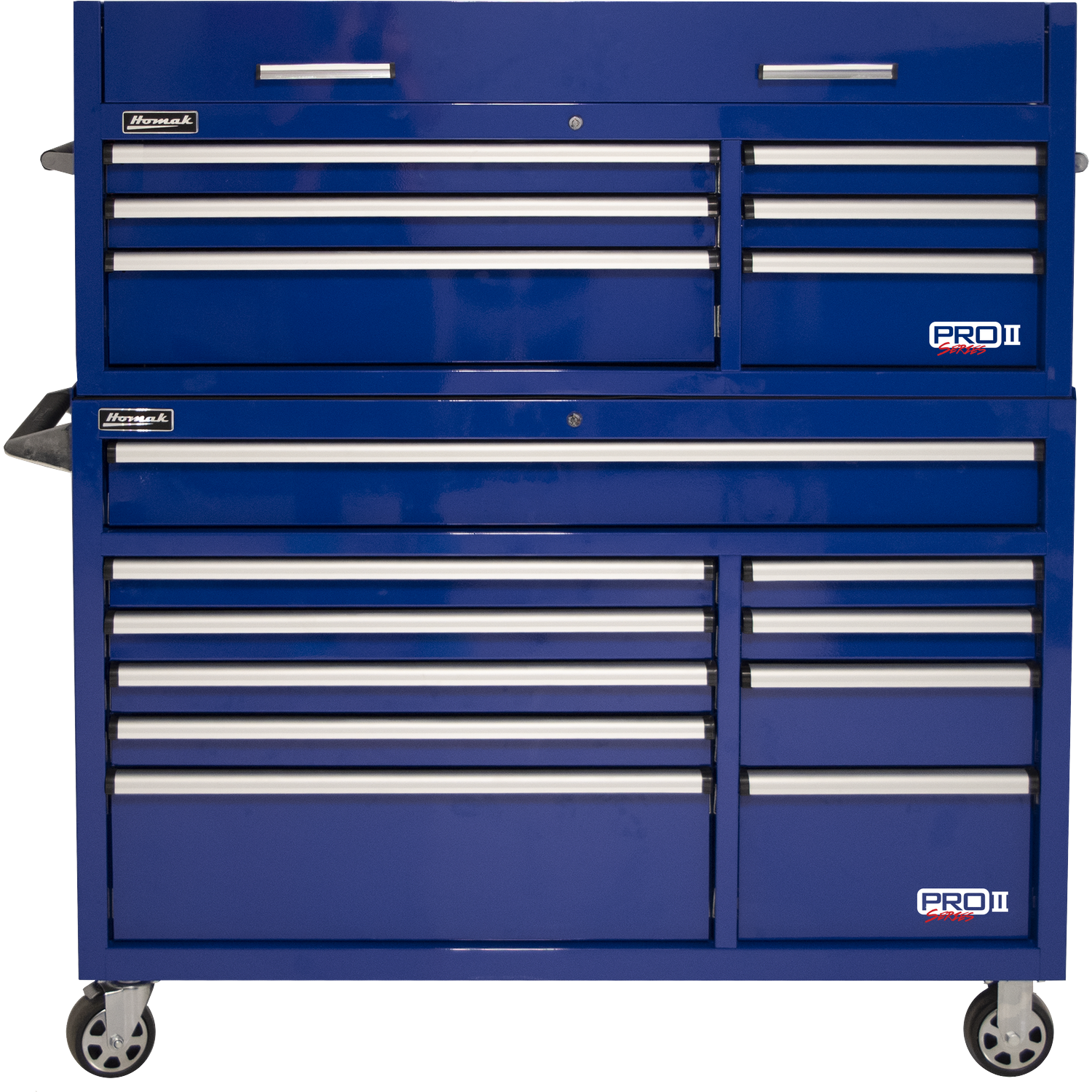 Homak BL04054210 54" Pro 2 10-Drawer Roller Cabinet - Blue