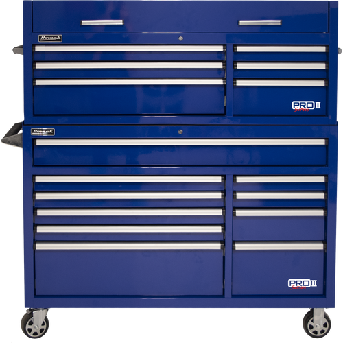 Homak BL04054210 54" Pro 2 10-Drawer Roller Cabinet - Blue